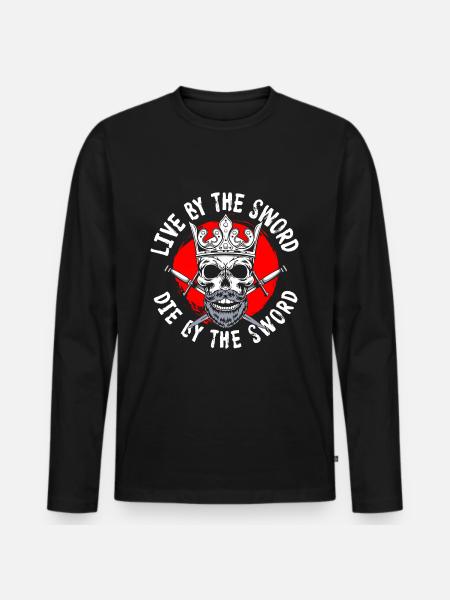 Warrior Samurai Geek Fencing - Men's Premium Organic Long Sleeve Shirt - black