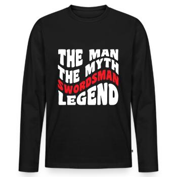 Sabre d’épée - T-shirt manches longues Premium bio Homme - noir - Devant - Nico (187cm)