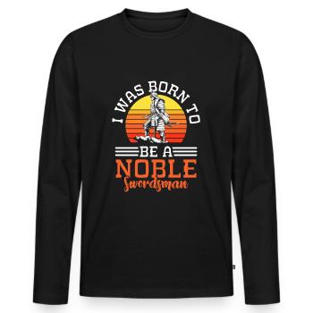 Swordsman Kendo Aikido Duel - Men's Premium Organic Long Sleeve Shirt - black - Front - Nico (187cm)