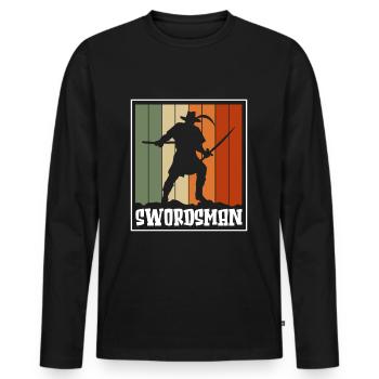 Warrior Kenjutsu Geek Fight - Men's Premium Organic Long Sleeve Shirt - black - Front - Nico (187cm)