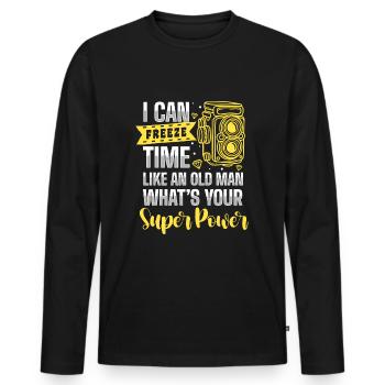 Camera Photography Lens Subject - Men's Premium Organic Long Sleeve Shirt - black - Front - Nico (187cm)