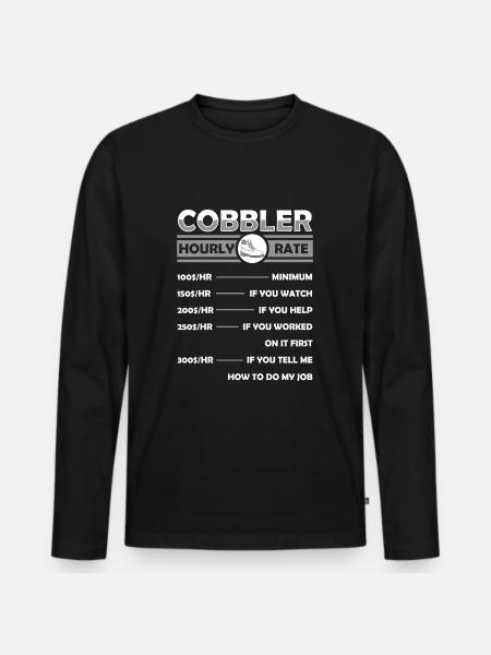 Shoemaker craftsman sole - Men's Premium Organic Long Sleeve Shirt - black