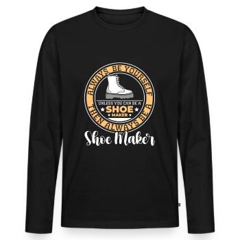 Le travail du cordonnier - T-shirt manches longues Premium bio Homme - noir - Devant - Nico (187cm)