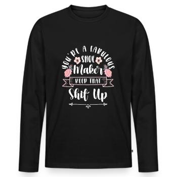 Cobbler Profession Humour Travail - T-shirt manches longues Premium bio Homme - noir - Devant - Nico (187cm)