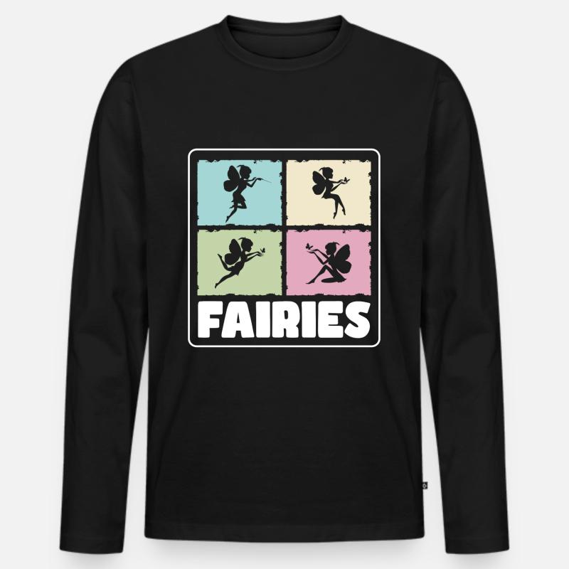 Fee Schwester Feen - Männer Premium Bio Langarmshirt - Schwarz
