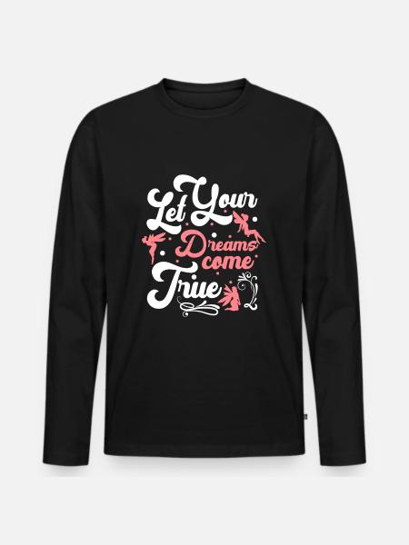 Fantasy Magic Flower Fairy - Men's Premium Organic Long Sleeve Shirt - black