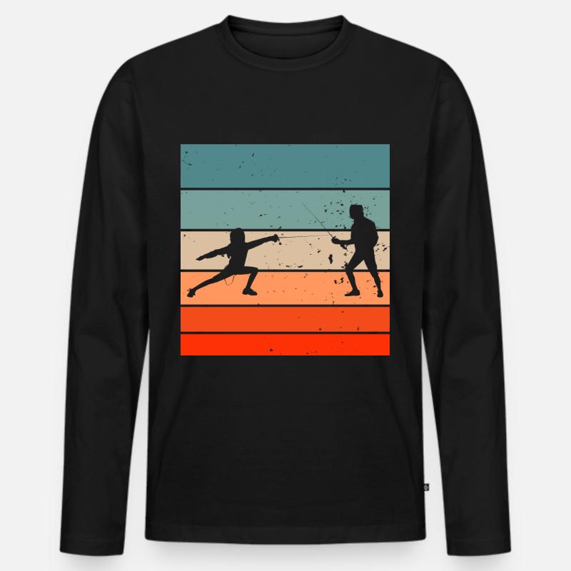 Fechten Geschenkidee für Fechter - Männer Premium Bio Langarmshirt - Schwarz