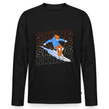Ski Alps Sport Ski slope - Men's Premium Organic Long Sleeve Shirt - black - Front - Nico (187cm)