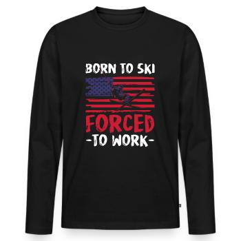 Skiing Slope Ski instructor Skier - Men's Premium Organic Long Sleeve Shirt - black - Front - Nico (187cm)