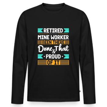 Miner Occupation Mining - Men's Premium Organic Long Sleeve Shirt - black - Front - Nico (187cm)