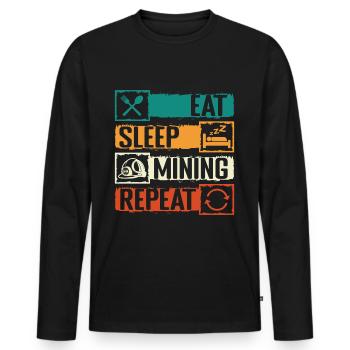 Miner Puits des mineurs souterrains - T-shirt manches longues Premium bio Homme - noir - Devant - Nico (187cm)