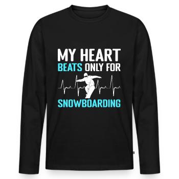 Snowboard Extreme Sport Boarder - Men's Premium Organic Long Sleeve Shirt - black - Front - Nico (187cm)