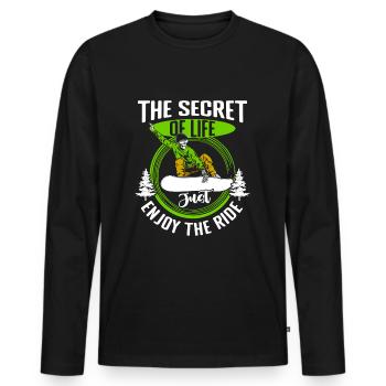 Snowboarder Schnee Pistensau - Men's Premium Organic Long Sleeve Shirt - black - Front - Nico (187cm)