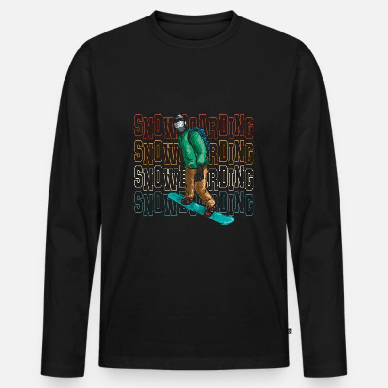 Snowboarding Ski - Männer Premium Bio Langarmshirt - Schwarz