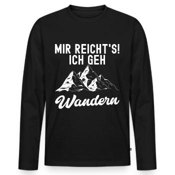 Wandern Geschenk Für Wanderer Berge Trekking - Männer Premium Bio Langarmshirt - Schwarz - Vorne - Nico (187cm)