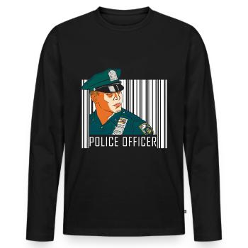 Policier Uniforme de scène de crime - T-shirt manches longues Premium bio Homme - noir - Devant - Nico (187cm)