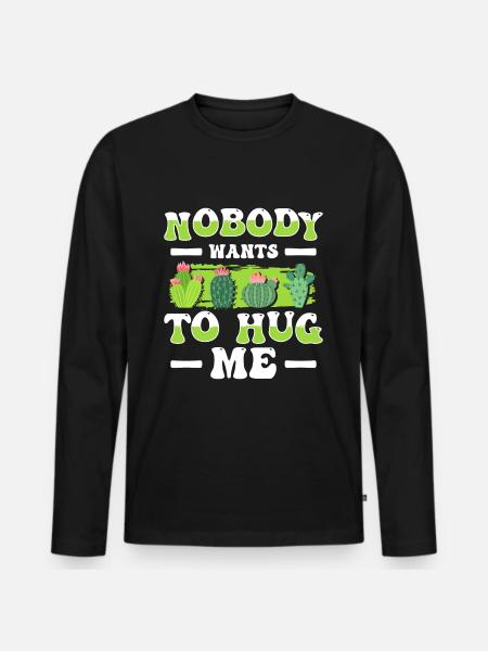 Cactus Prickly Gardener - Men's Premium Organic Long Sleeve Shirt - black