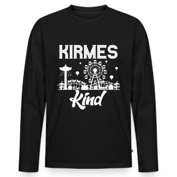 Kirmeskind Jahrmarkt Rummel Volksfest Schausteller - Männer Premium Bio Langarmshirt - Schwarz - Vorne - Nico (187cm)