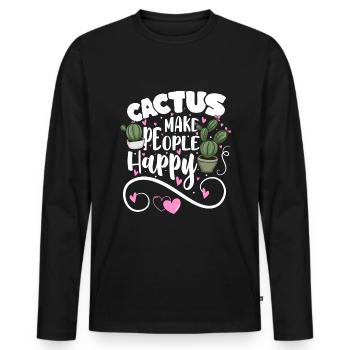 Cacti Prickly Mexico - Men's Premium Organic Long Sleeve Shirt - black - Front - Nico (187cm)
