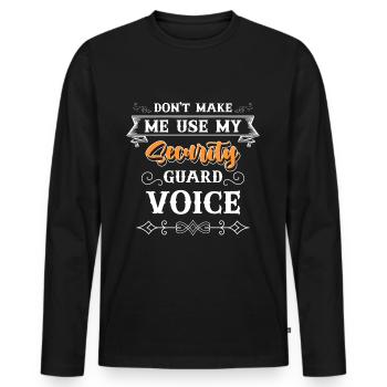 Sécurité Sécurité Travail de nuit - T-shirt manches longues Premium bio Homme - noir - Devant - Nico (187cm)
