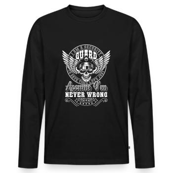 Service de sécurité Sécurité Protection du service de sécurité - T-shirt manches longues Premium bio Homme - noir - Devant - Nico (187cm)