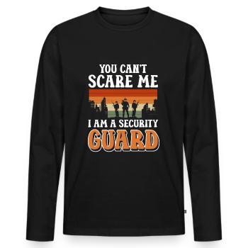 Videur d’agent de sécurité - T-shirt manches longues Premium bio Homme - noir - Devant - Nico (187cm)