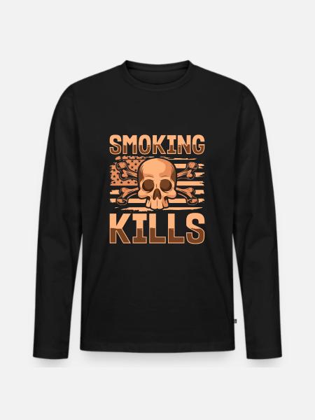 Cigarette Tobacco Lung - Men's Premium Organic Long Sleeve Shirt - black