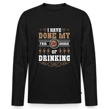 Alcohol withdrawal beer belly quit - Men's Premium Organic Long Sleeve Shirt - black - Front - Nico (187cm)