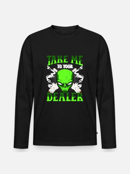 Extraterrestrial Star Space Retro - Men's Premium Organic Long Sleeve Shirt - black