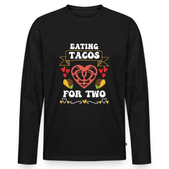 Babybauch Mutter Werdende Mutter Babysprüche - Männer Premium Bio Langarmshirt - Schwarz - Vorne - Nico (187cm)