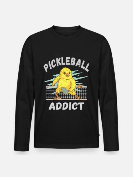 Pickleball Addict - Men's Premium Organic Long Sleeve Shirt - black