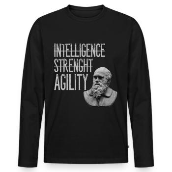 Charles Darwin Agility Agility Adaptable - Men's Premium Organic Long Sleeve Shirt - black - Front - Nico (187cm)