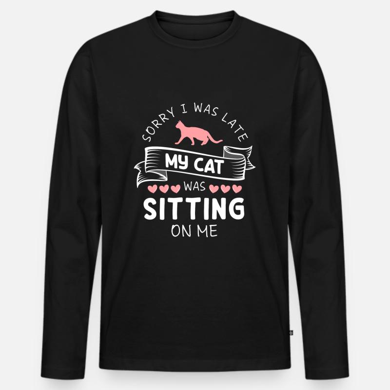 Katze Wildkatze - Männer Premium Bio Langarmshirt - Schwarz