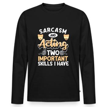 Schauspieler Theaterfan Komödie Oper - Männer Premium Bio Langarmshirt - Schwarz - Vorne - Nico (187cm)