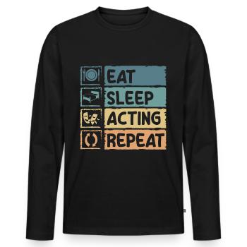 Schauspieler Probe Komödie Oper - Männer Premium Bio Langarmshirt - Schwarz - Vorne - Nico (187cm)
