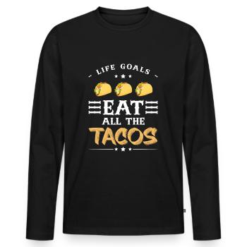 All you can eat Fest Grill delicacies - Men's Premium Organic Long Sleeve Shirt - black - Front - Nico (187cm)