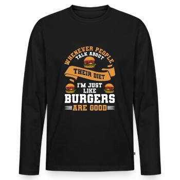 Food Food Food Meals Vielesser - Men's Premium Organic Long Sleeve Shirt - black - Front - Nico (187cm)
