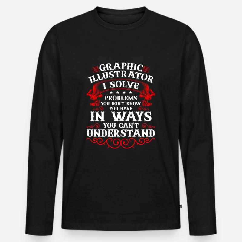 Designer Gestalter Beruf - Männer Premium Bio Langarmshirt - Schwarz