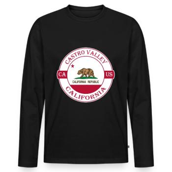 Castro Valley California Flagge USA Souvenir Logo - Männer Premium Bio Langarmshirt - Schwarz - Vorne - Nico (187cm)