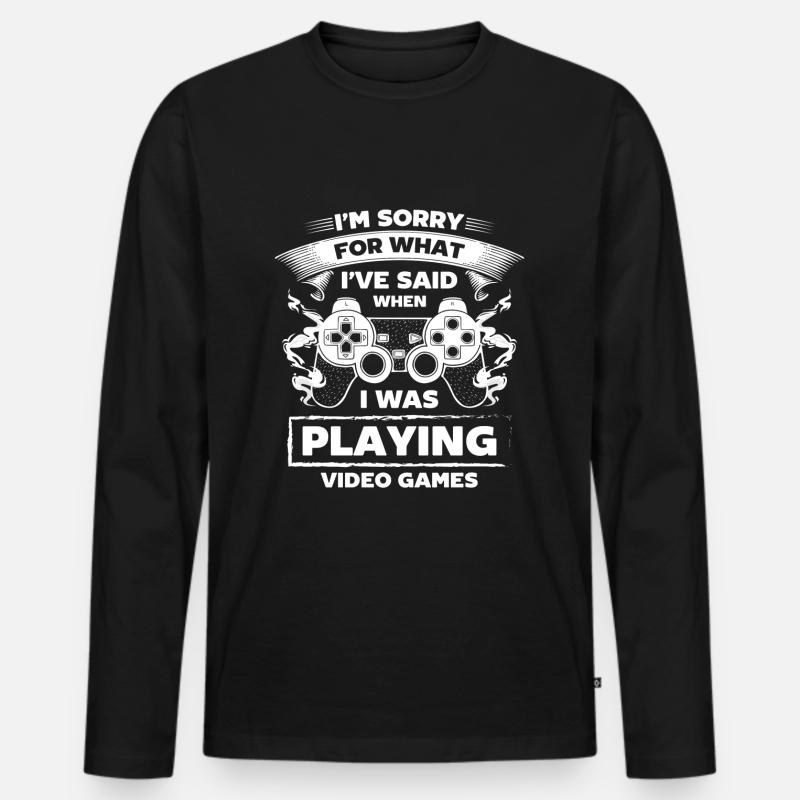 Nerd Online-Game Controller - Männer Premium Bio Langarmshirt - Schwarz