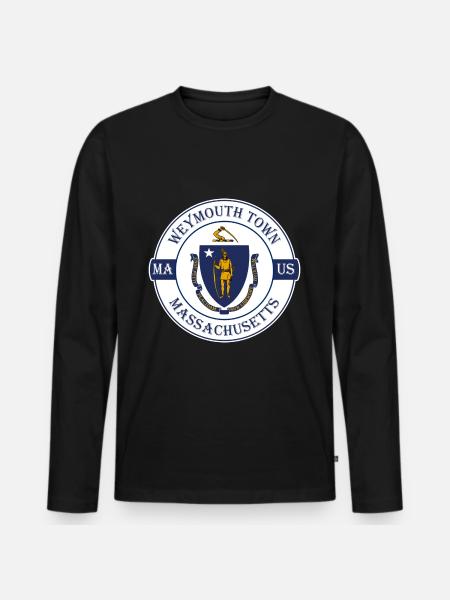 Weymouth Town Massachusetts Vlag USA Souvenir - Mannen Premium Bio shirt met lange mouwen - zwart