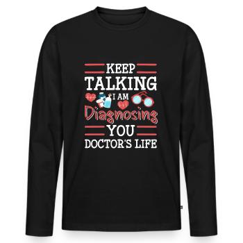 Medical Hospital Doctors - Men's Premium Organic Long Sleeve Shirt - black - Front - Nico (187cm)