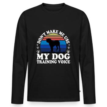 Alano Espanol Dog Lover Silhouette Vintage Sunset - Men's Premium Organic Long Sleeve Shirt - black - Front - Nico (187cm)