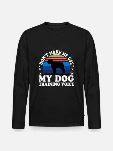 Bouvier Des Flandres Dog Silhouette Retro Coucher de Soleil - T-shirt manches longues Premium bio Homme - noir