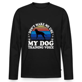 Braque Saint Germain Dog Silhouette Retro Coucher de soleil - T-shirt manches longues Premium bio Homme - noir - Devant - Nico (187cm)