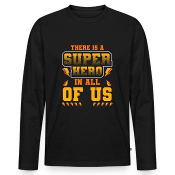 Everyday life rescuers help comics - Men's Premium Organic Long Sleeve Shirt - black - Front - Nico (187cm)