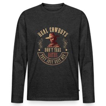 Western Rodeo Revolver America - Men's Premium Organic Long Sleeve Shirt - heather anthracite - Front - Nico (187cm)