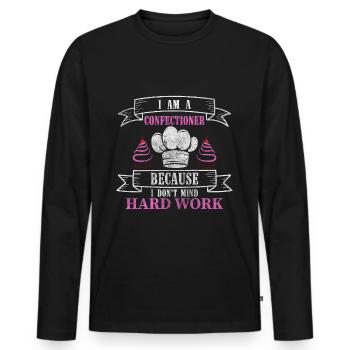 Pastry Chef Baker Muffin - Men's Premium Organic Long Sleeve Shirt - black - Front - Nico (187cm)