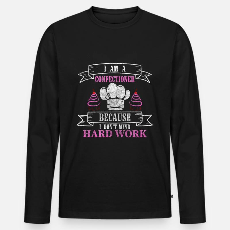 Konditor Bäcker Muffin - Männer Premium Bio Langarmshirt - Schwarz