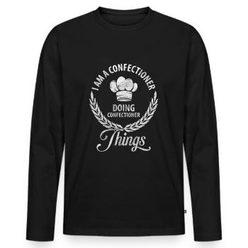 Pastry Chef Cupcake Hobby Baker Dessert - Men's Premium Organic Long Sleeve Shirt - black - Front - Nico (187cm)